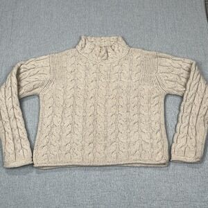 Irelands Eye Brand Women's Cable Knit Wool/Silk Small Fisherman